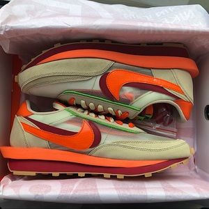 Brand New Nike Sacai x Clot x LDWaffle 'Net Orange Blaze' Sneakers